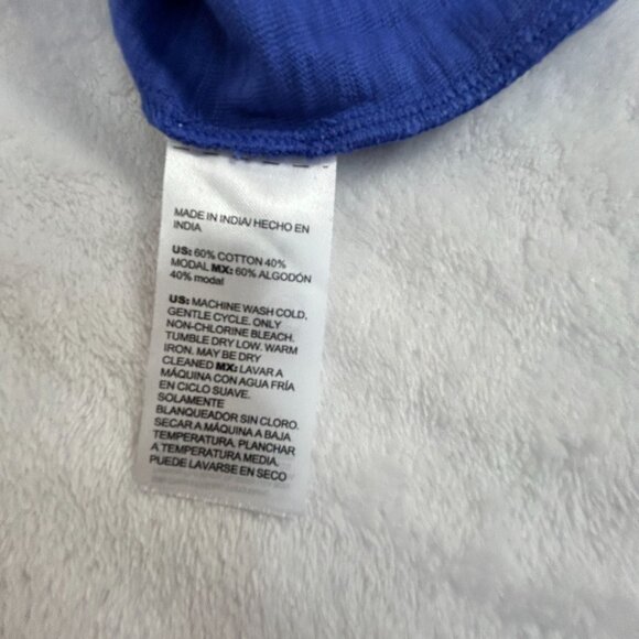 Chico's Womens Smocked 3/4 Sleeve Tee Top Size 1, Medium Blue Scoop Neck Casual - Picture 4 of 8